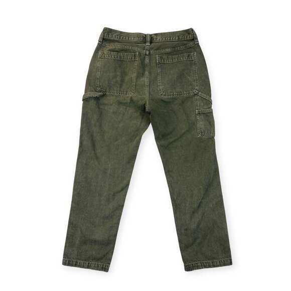 Abercrombie & Fitch Mens Carpenter Pants Olive Authentic Rigid Denim Loose 31x30 - Picture 3 of 13